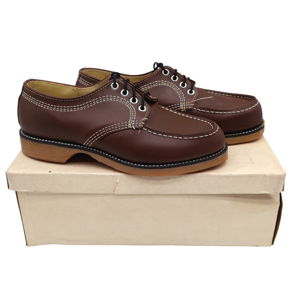 Cedar Crest Service Shoes Mens 6.5 Brown Leather Vintage Moc Toe Oxford Work